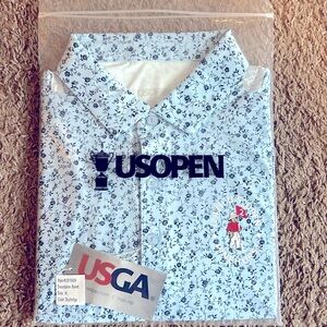 US open XL Light Blue Performance Polo